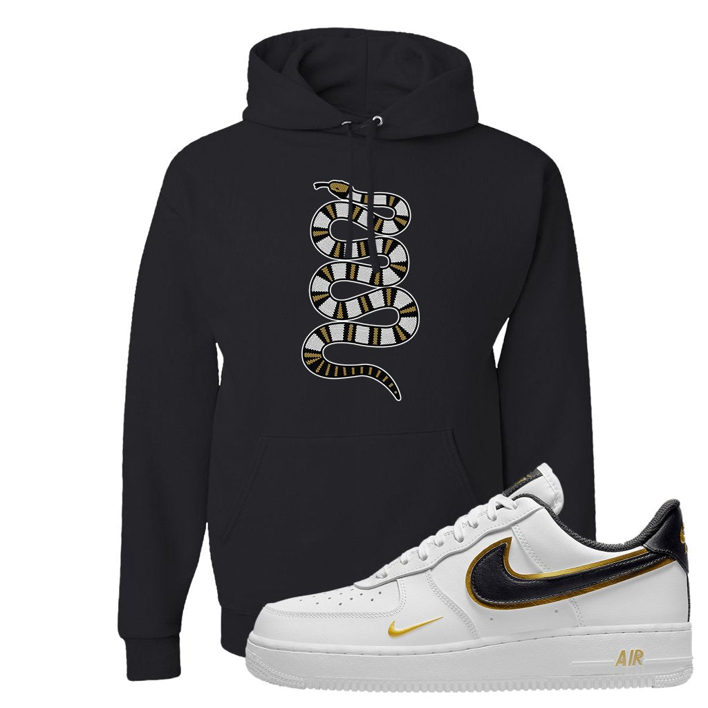 Air Force 1 Low White Gold Hoodie | Coiled Snake, Black