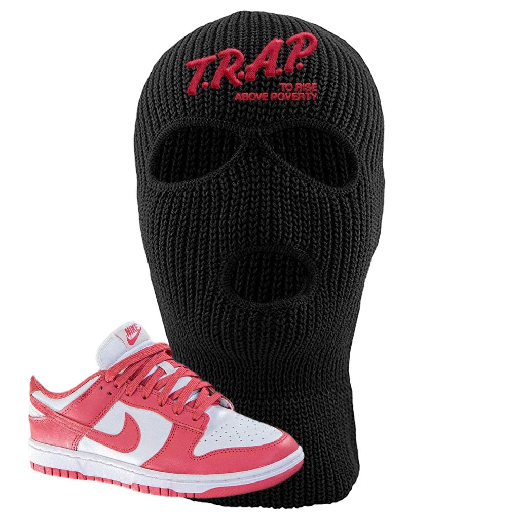 Archeo Pink Low Dunks Ski Mask | Trap To Rise Above Poverty, Black