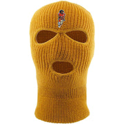 On the front of the kaepernick timberland ski mask is the colin kaepernick taking a knee logo