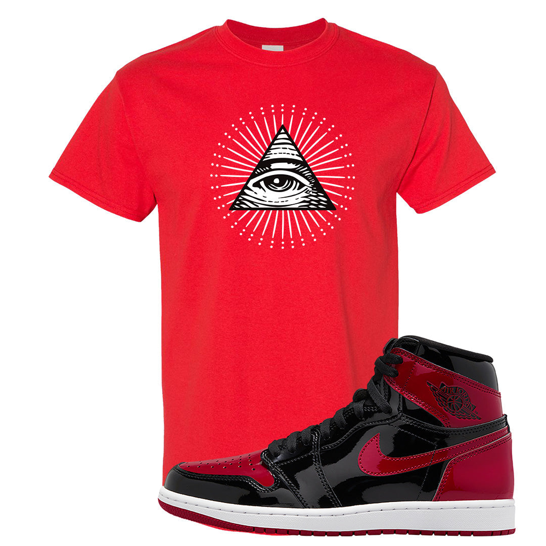 Patent Bred 1s T Shirt | All Seeing Eye, Red