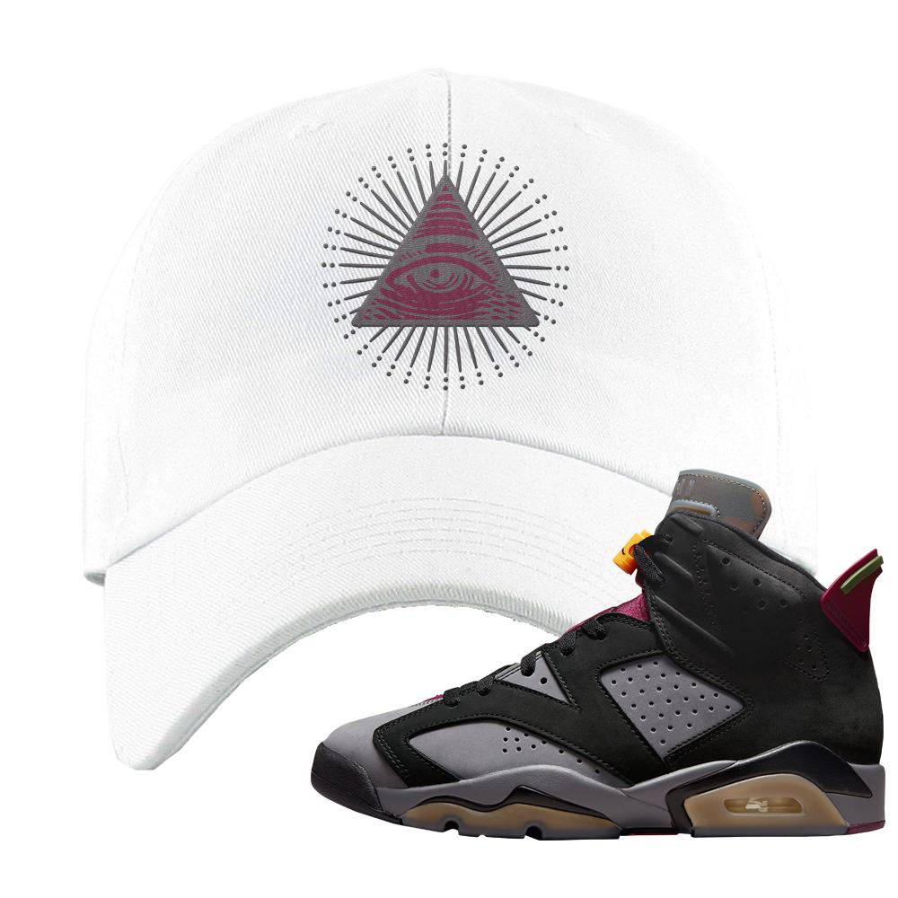 Bordeaux 6s Dad Hat | All Seeing Eye, White