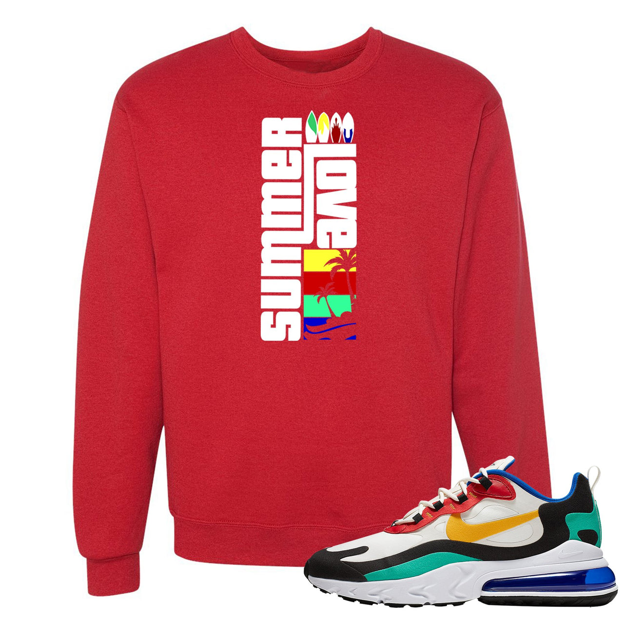 Bauhaus React 270s Crewneck Sweatshirt | Summer Love, Crimson Red