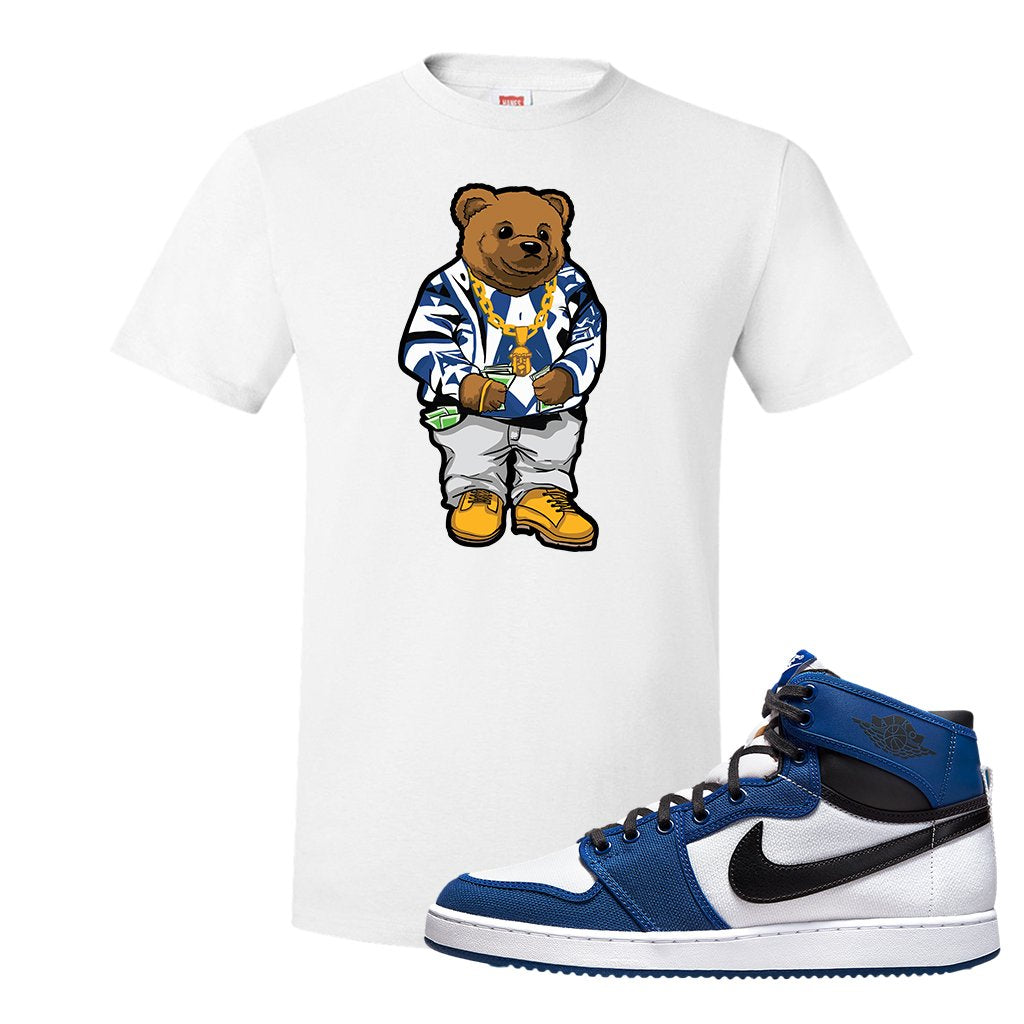 KO Storm Blue 1s T Shirt | Sweater Bear, White