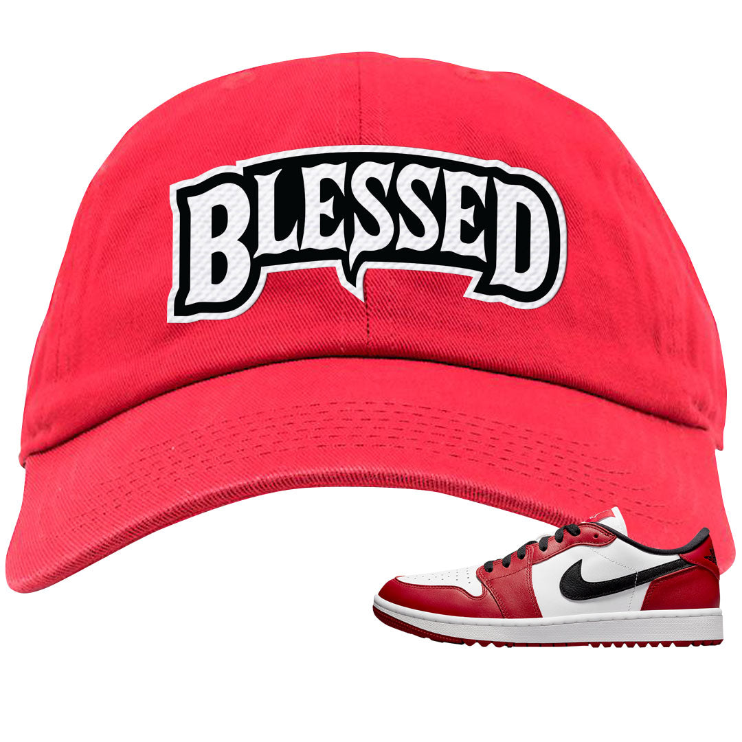 Chicago Golf Low 1s Dad Hat | Blessed Arch, Red