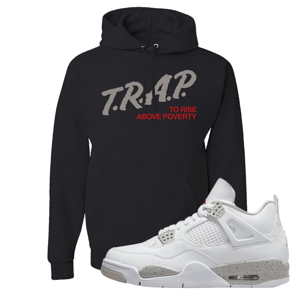 Tech Grey 4s Hoodie | Trap To Rise Above Poverty, Black
