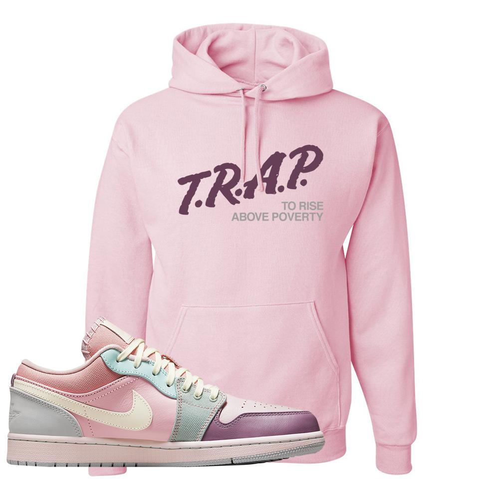 Air Jordan 1 Low Pastel Hoodie | Trap To Rise Above Poverty, Light Pink