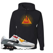 Peace Love Basketball 90s Hoodie | All Seeing Eye, Black