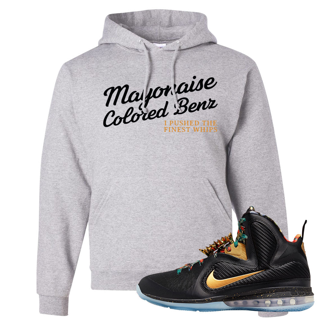 Throne Watch Bron 9s Hoodie | Mayonaise Colored Benz, Ash