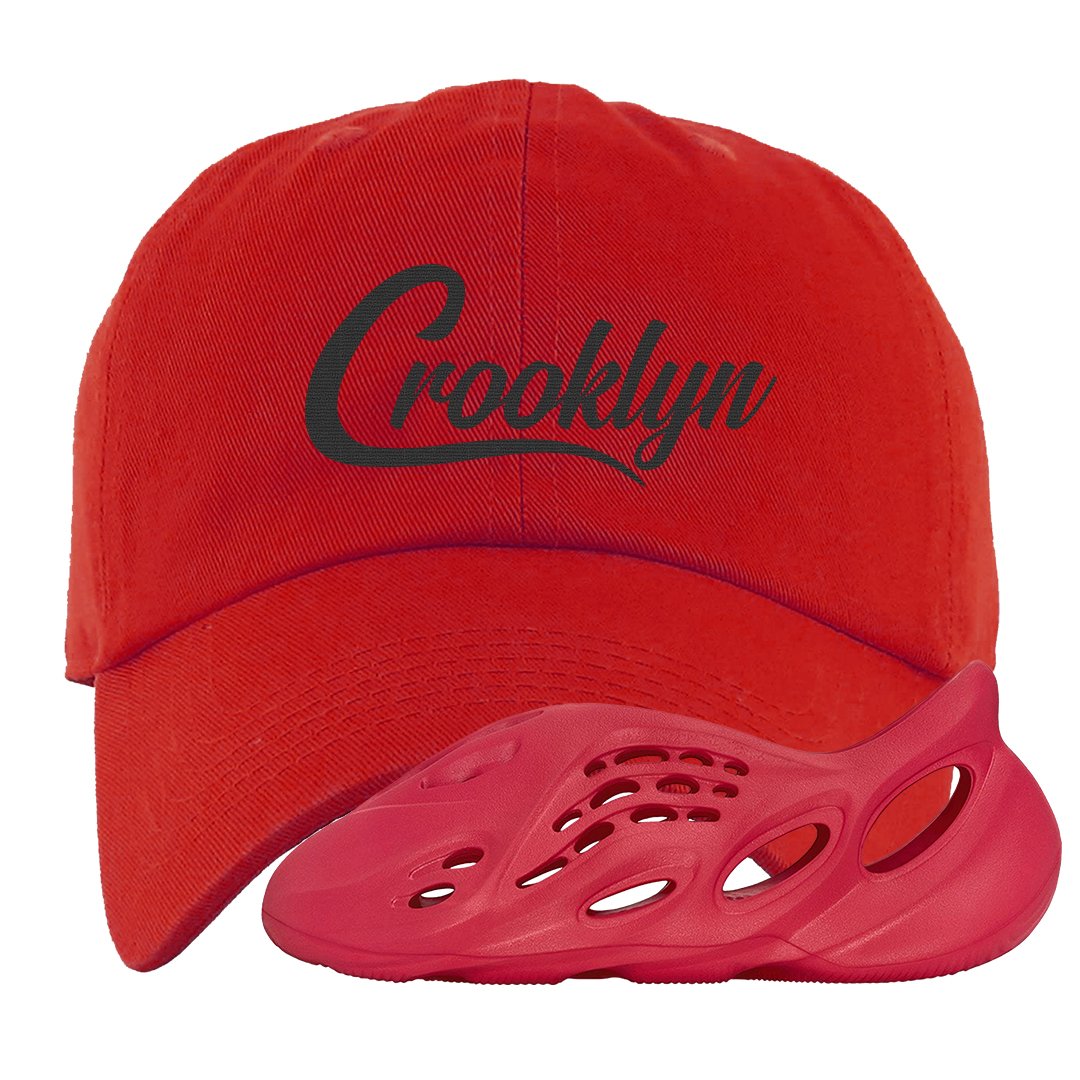 Vermillion Foam Runners Dad Hat | Crooklyn, Red