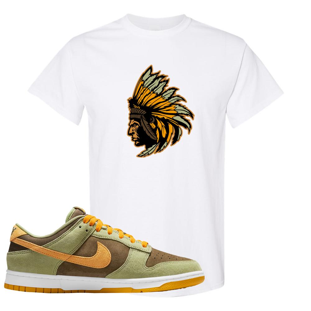 SB Dunk Low Dusty Olive T Shirt | Indian Chief, White