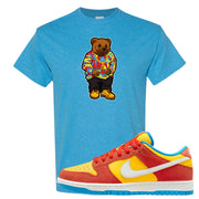 Habanero Red Gold Blue Low Dunks T Shirt | Sweater Bear, Heather Sapphire