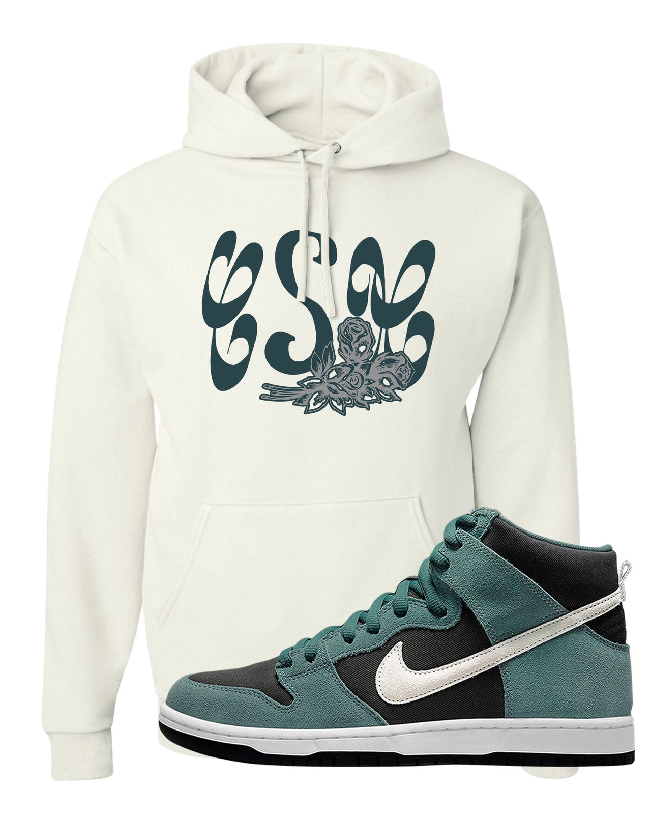 Green Suede High Dunks Hoodie | Certified Sneakerhead, White