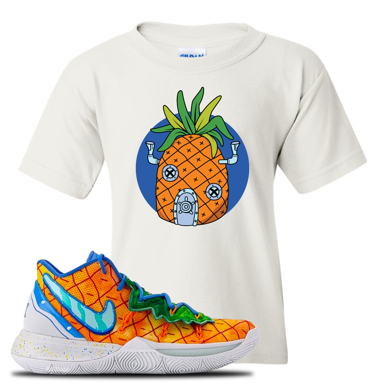 Kyrie 5 Pineapple House Pineapple House White Sneaker Hook Up Kid's T-Shirt