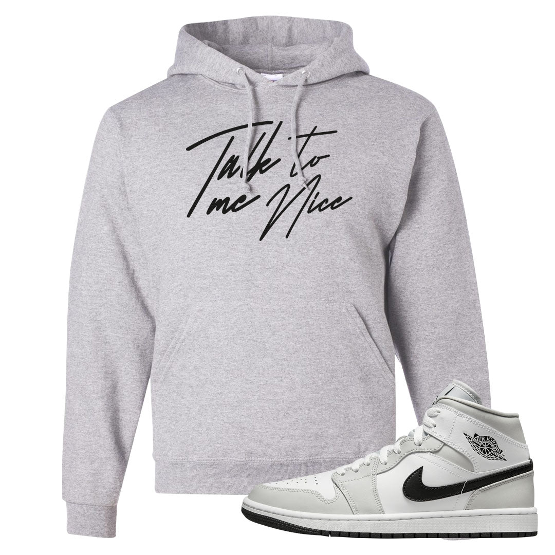 Light Smoke Grey Mid 1s Hoodie | Talk To Me Nice, Ash