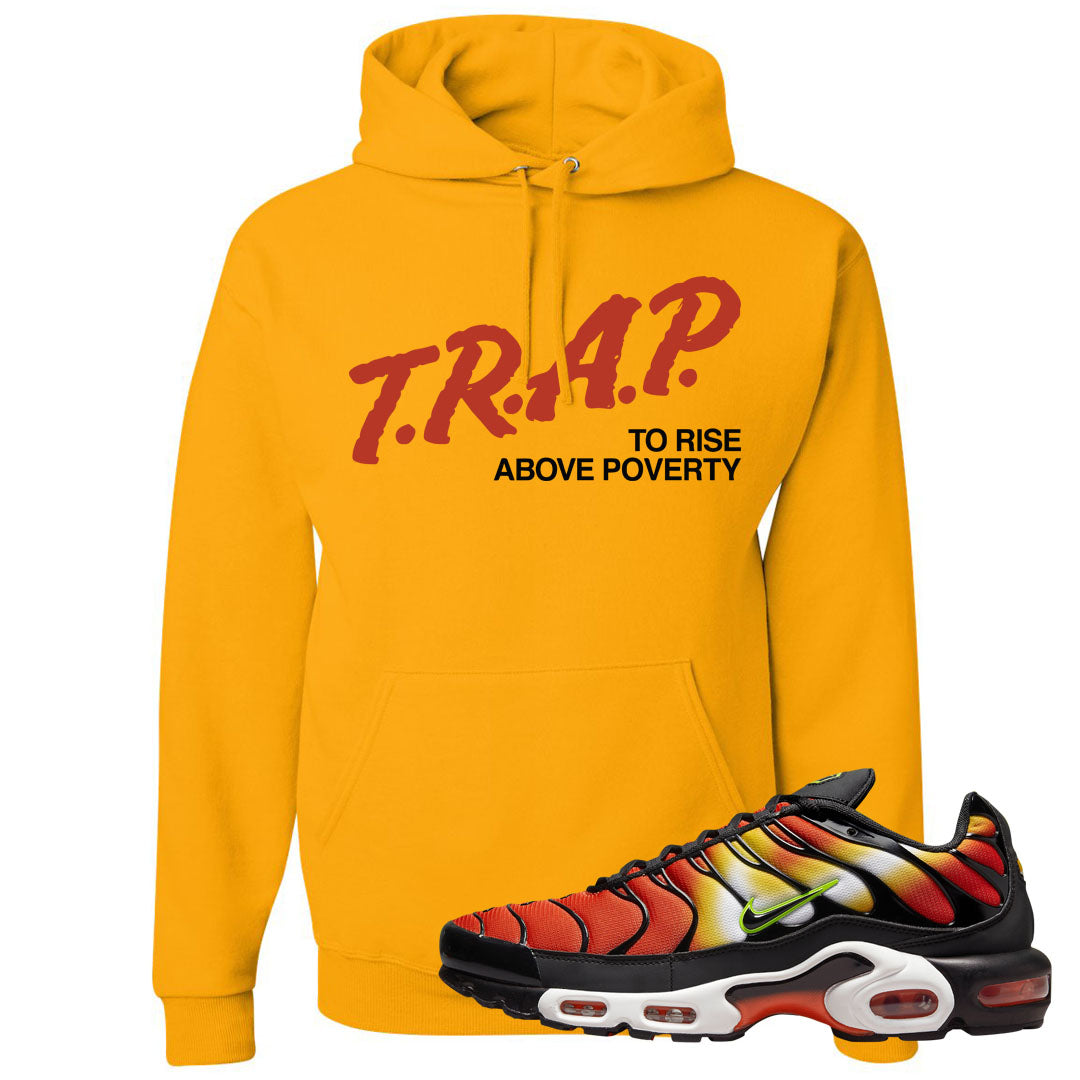 Sunset Gradient Pluses Hoodie | Trap To Rise Above Poverty, Gold