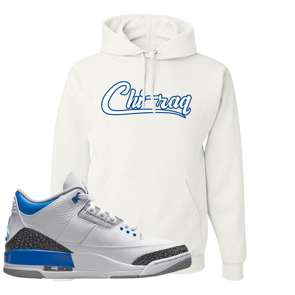 Racer Blue 3s Hoodie | Chiraq, White