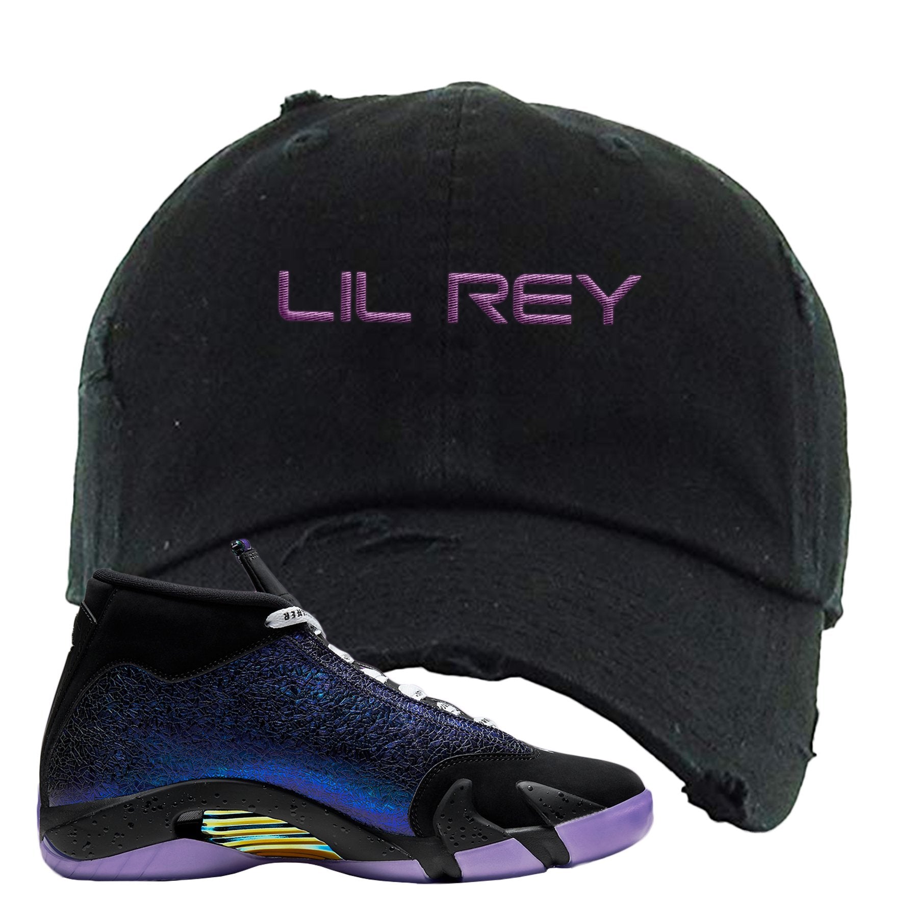Doernbecher 14s Distressed Dad Hat | Lil Rey, Black