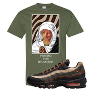 Dark Army Orange Blaze 95s T Shirt | God Told Me, Military Green