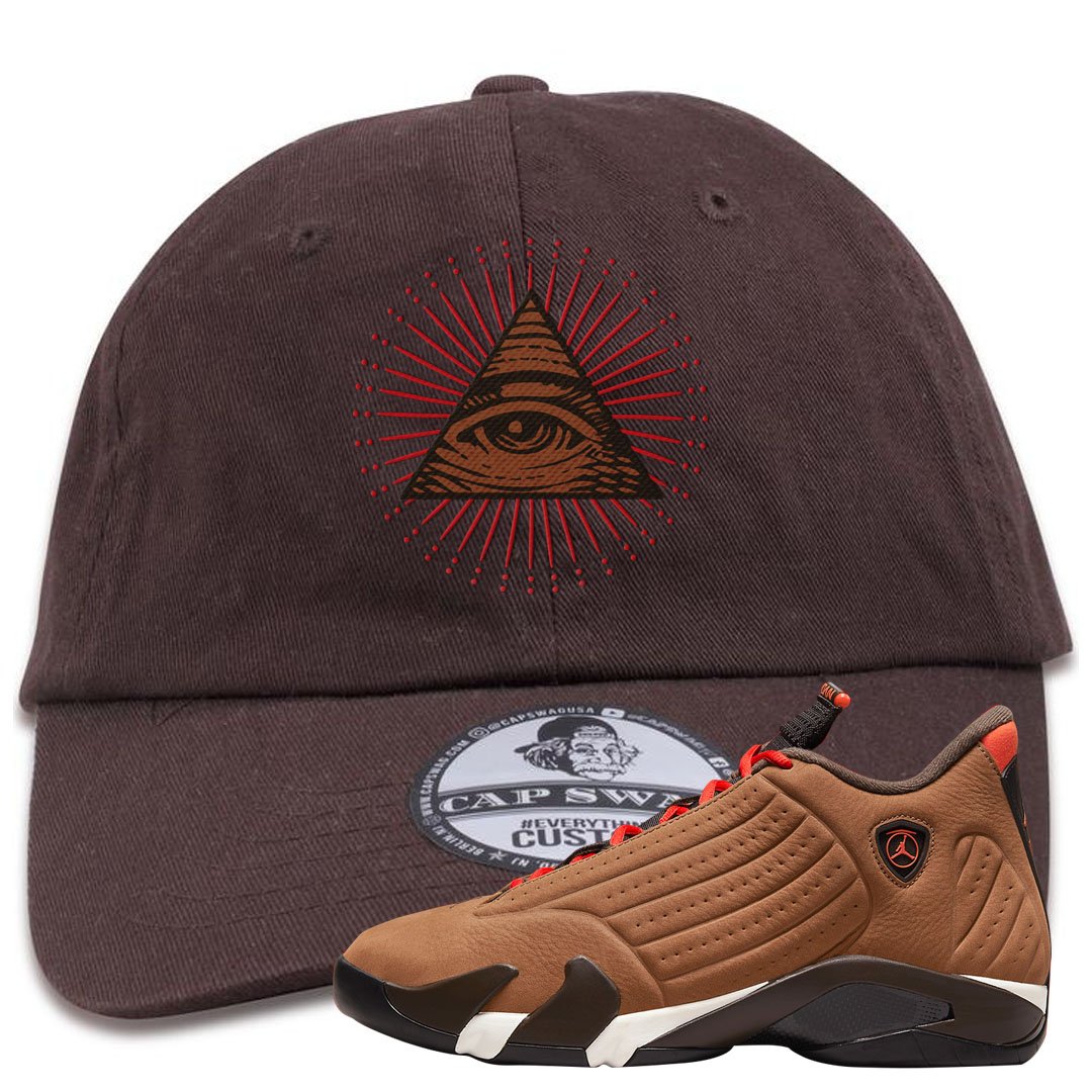 Winterized 14s Dad Hat | All Seeing Eye, Brown