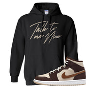 Brown Fleece Mid 1s Hoodie | Talk To Me Nice, Black