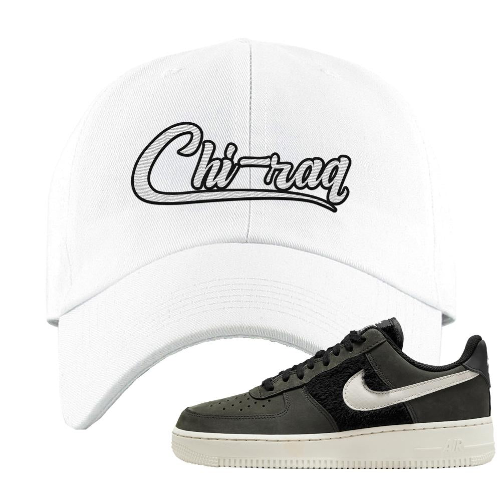 Furry Black Light Bone Low AF 1s Dad Hat | Chiraq, White