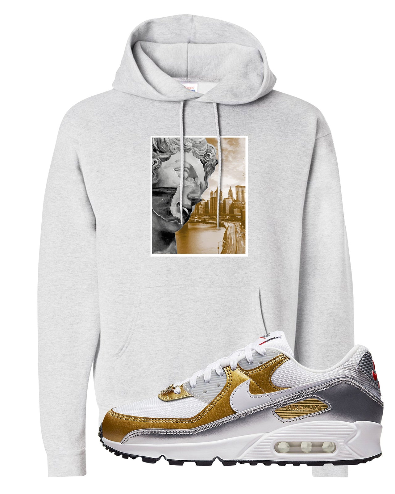 Gold Silver 90s Hoodie | Miguel, Ash