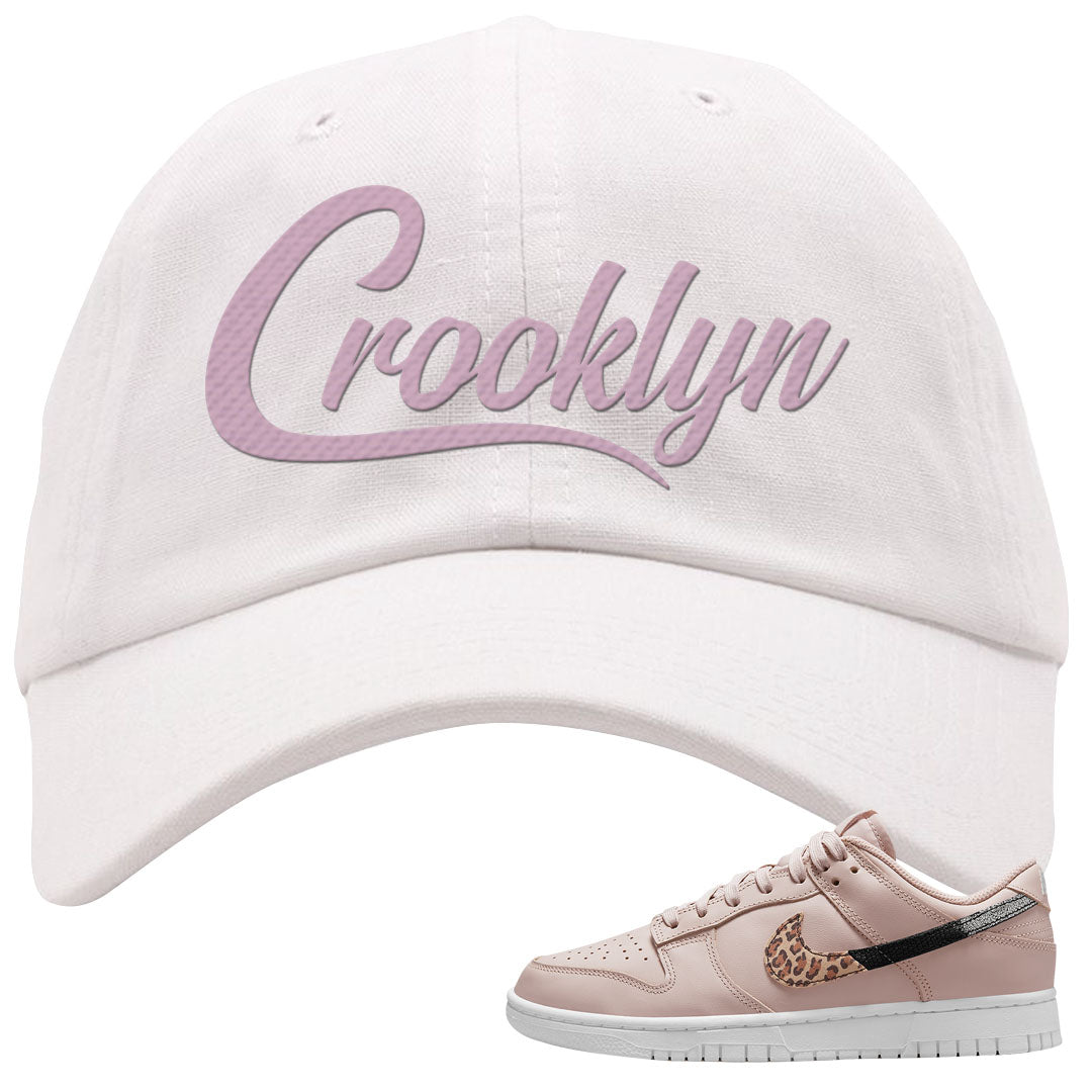 Primal Dusty Pink Leopard Low Dunks Dad Hat | Crooklyn, White