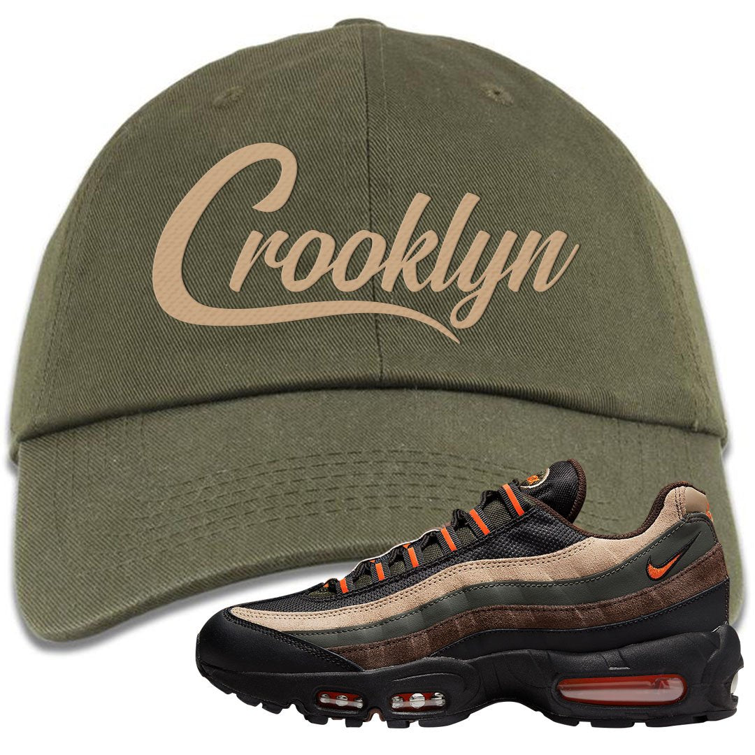 Dark Army Orange Blaze 95s Dad Hat | Crooklyn, Olive