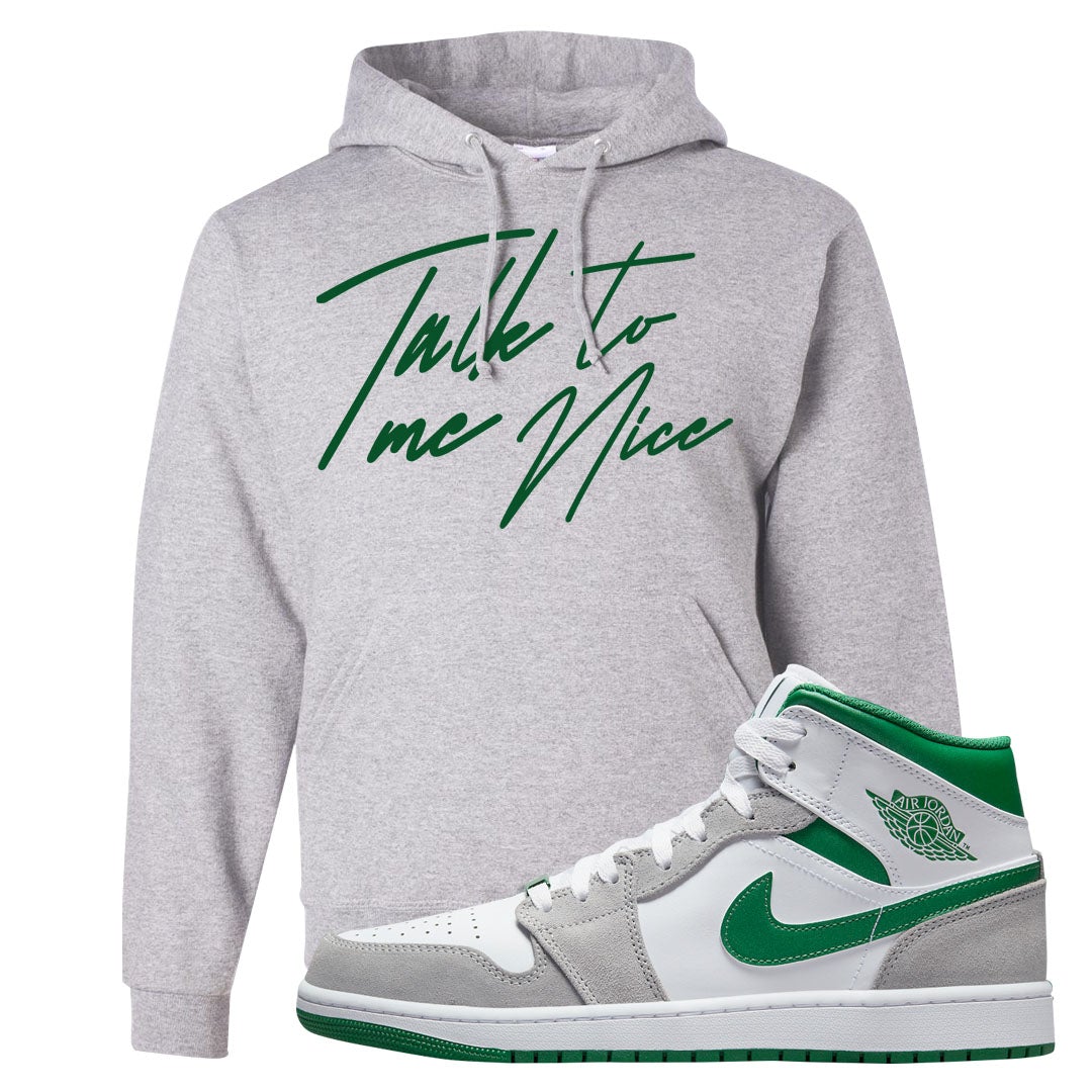 Light Smoke Pine Green Mid 1s Hoodie | Talk To Me Nice, Ash