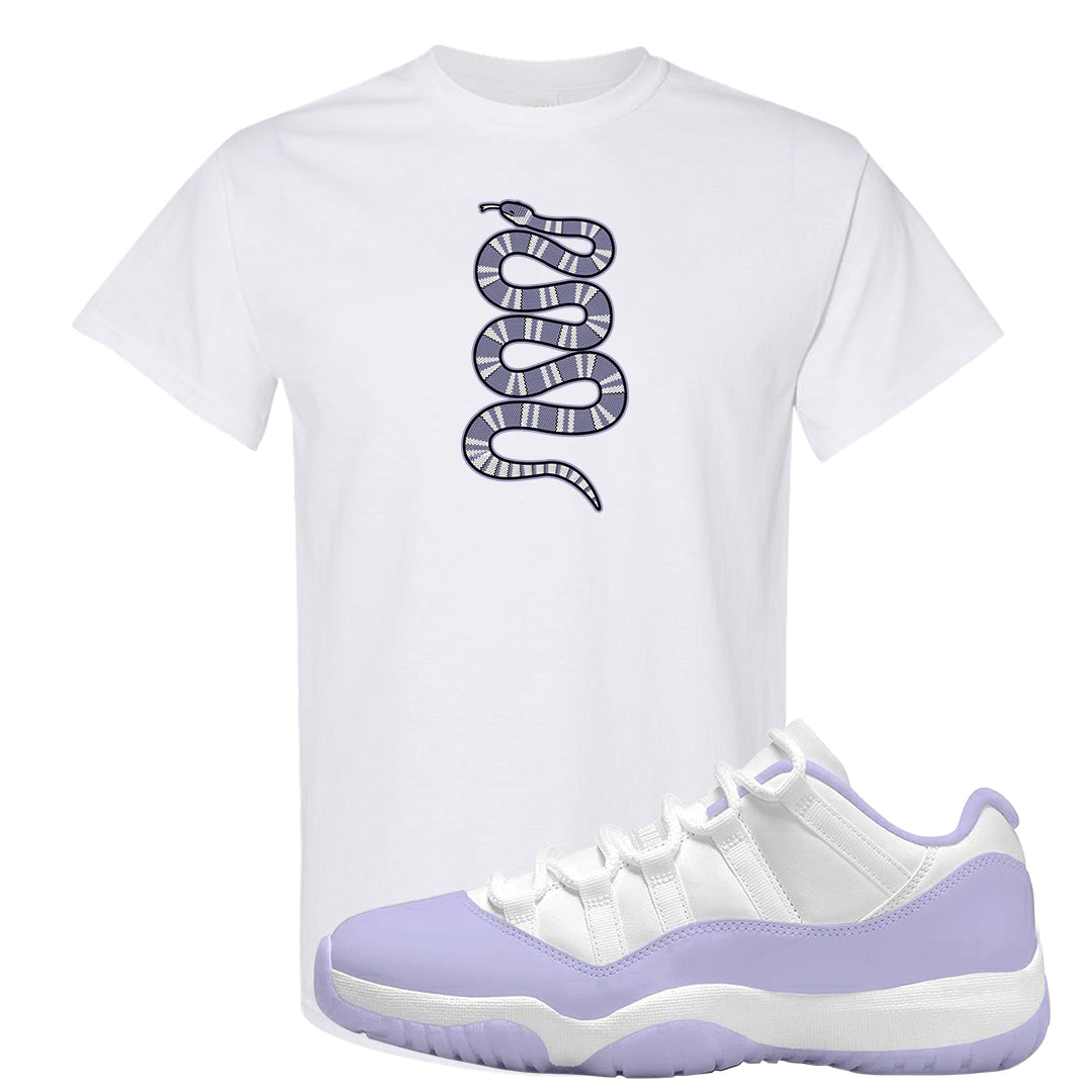 Pure Violet Low 11s T Shirt | Coiled Snake, White