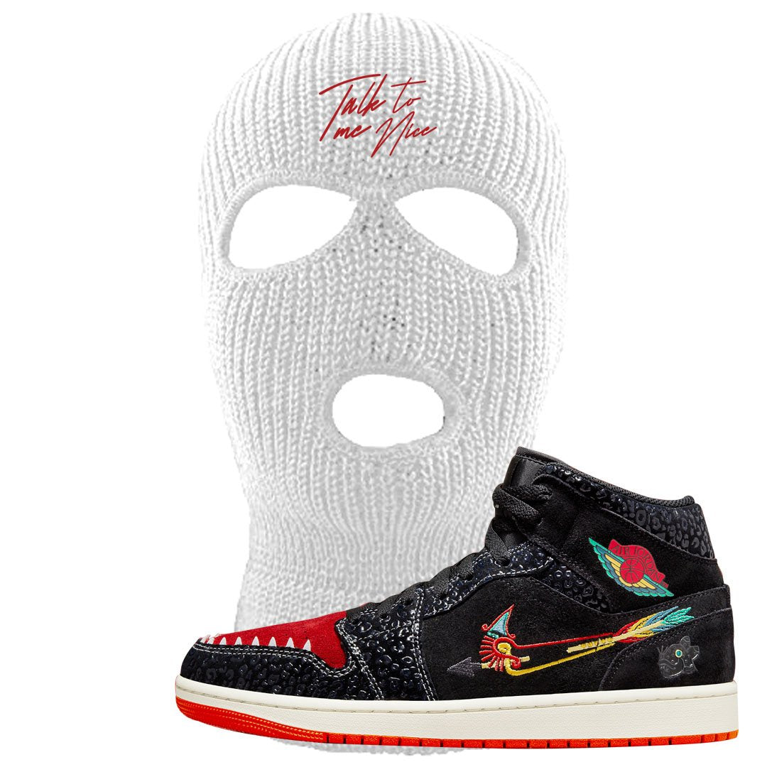 Always Familia Mid 1s Ski Mask | Talk To Me Nice, White