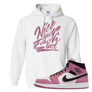 Berry Black White Mid 1s Hoodie | Nice Guys Finish Last, White