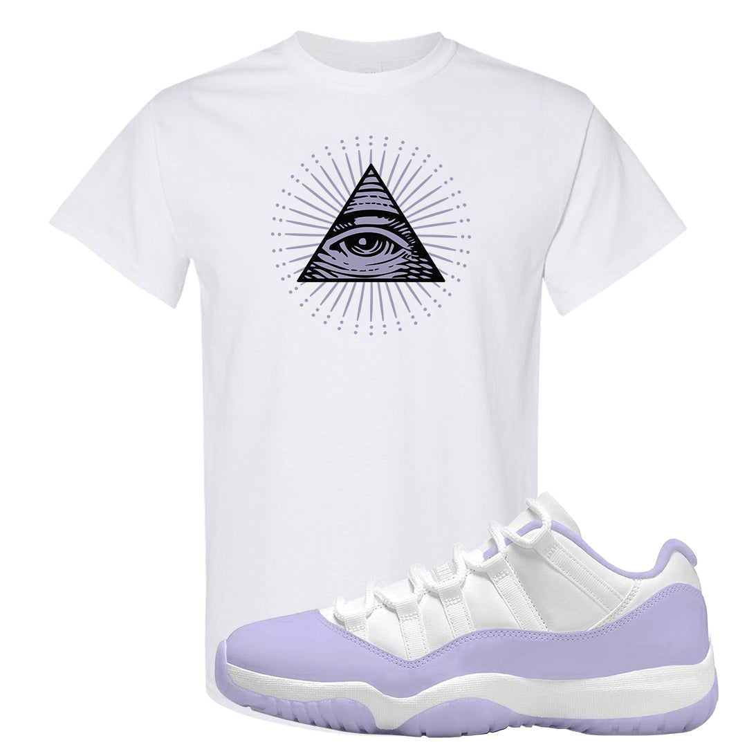 Pure Violet Low 11s T Shirt | All Seeing Eye, White