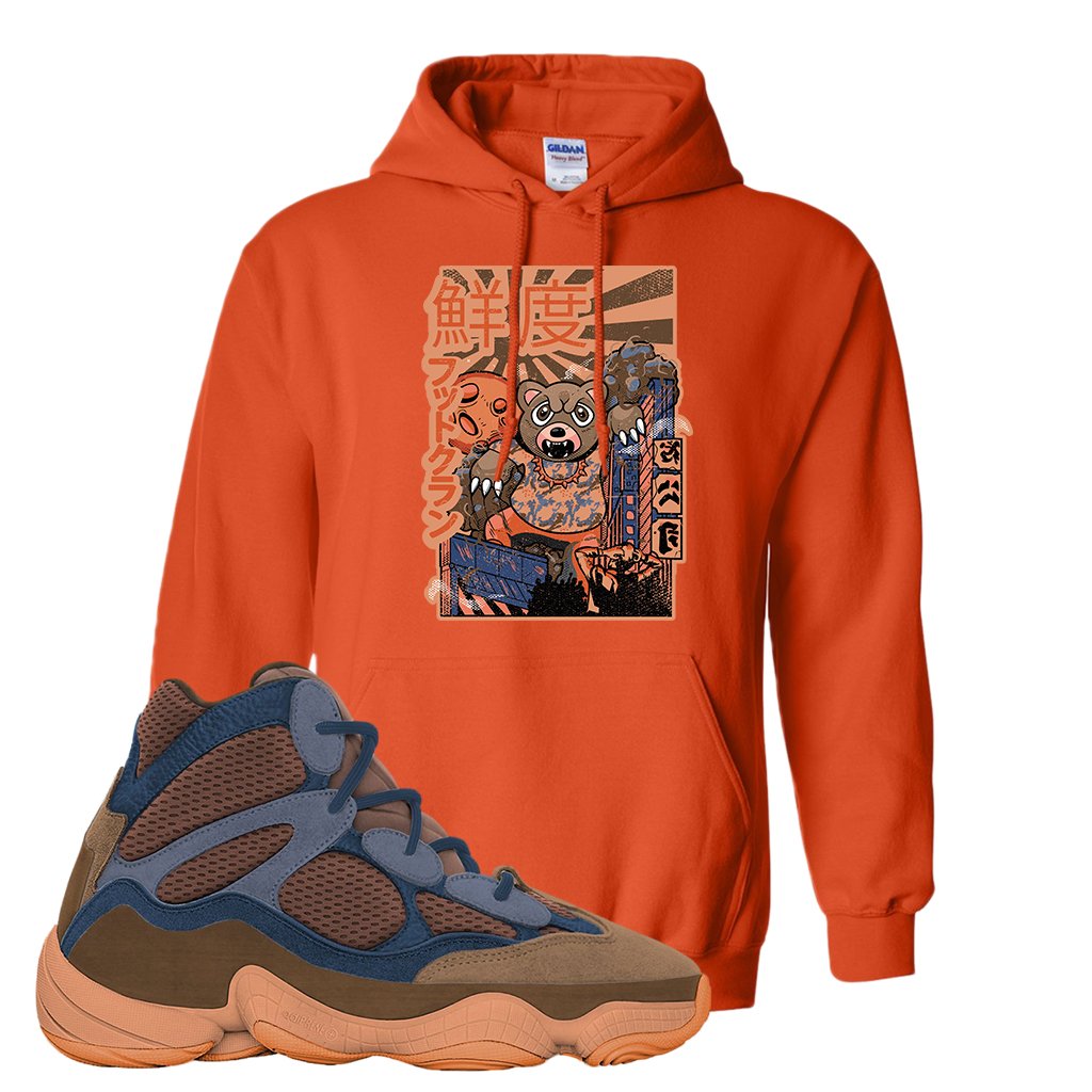 Yeezy 500 High Tactile Hoodie | Attack Of The Bear, Orange
