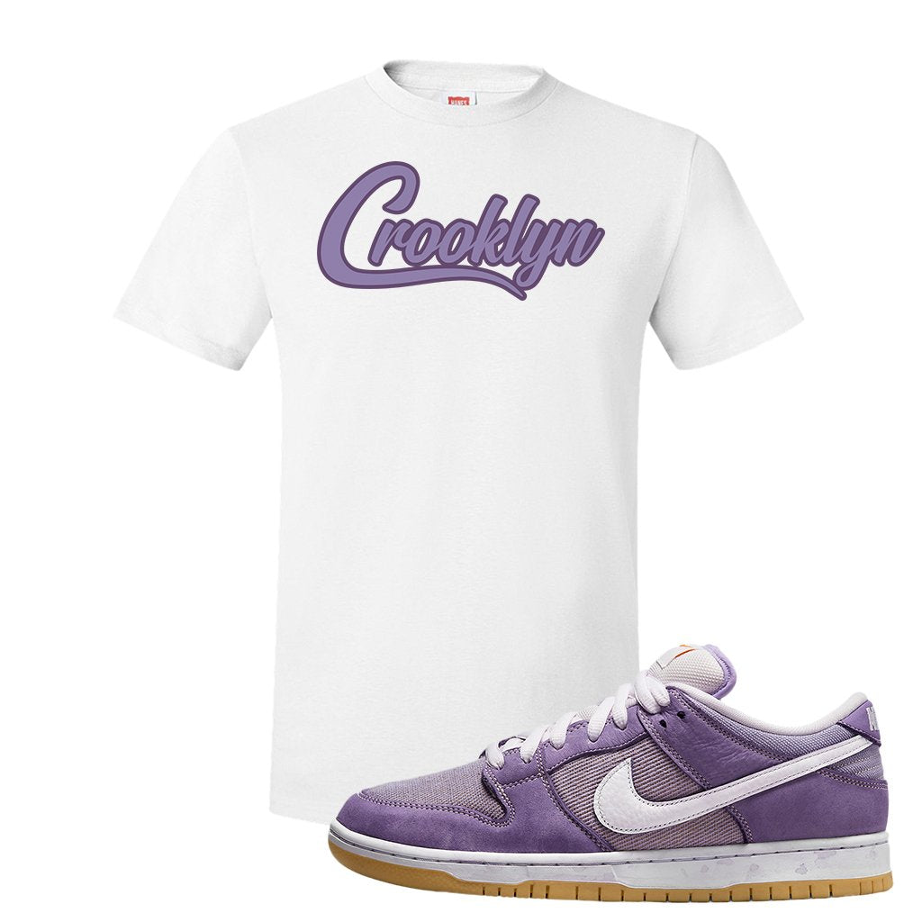 Unbleached Purple Lows T Shirt | Crooklyn, White