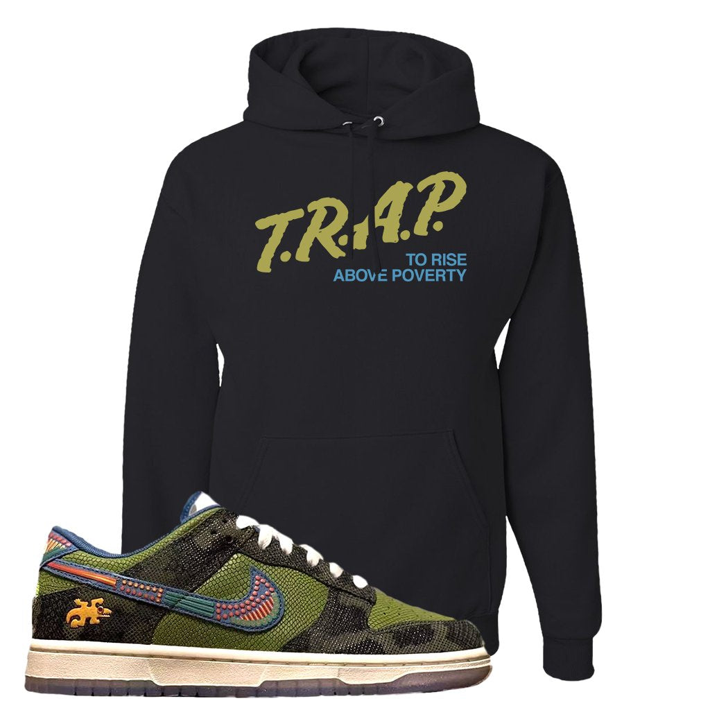 Siempre Familia Low Dunks Hoodie | Trap To Rise Above Poverty, Black
