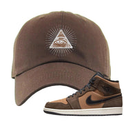 Earthy Brown Mid 1s Dad Hat | All Seeing Eye, Brown