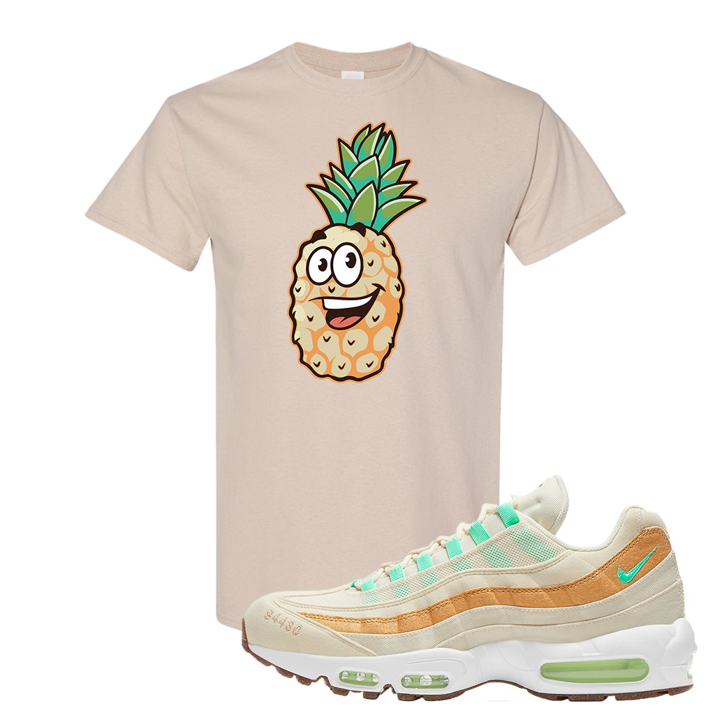 Happy Pineapple 95s T Shirt | Happy Pineapple Head, Natural