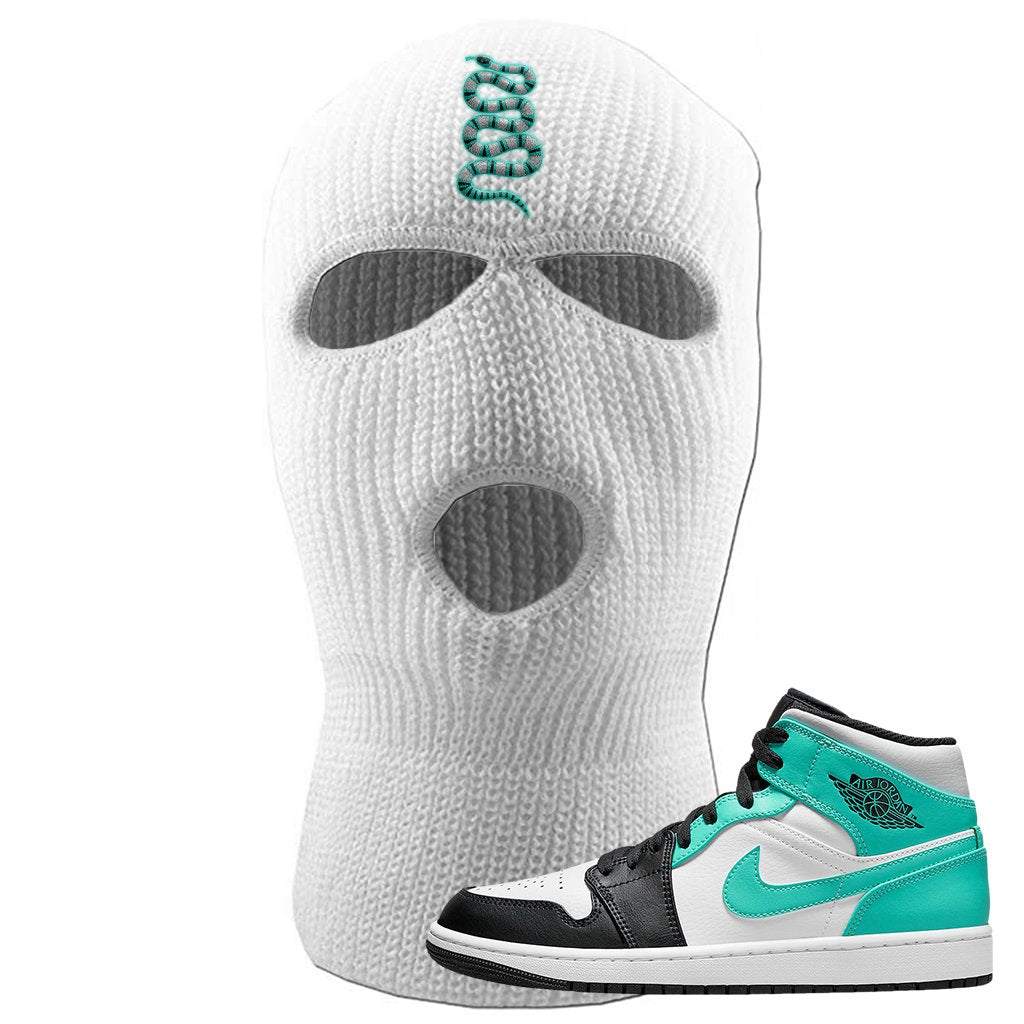 Air Jordan 1 Mid Tropical Twist Ski Mask | Coiled Snake, White