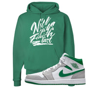 Light Smoke Pine Green Mid 1s Hoodie | Nice Guys Finish Last, Kelly Green