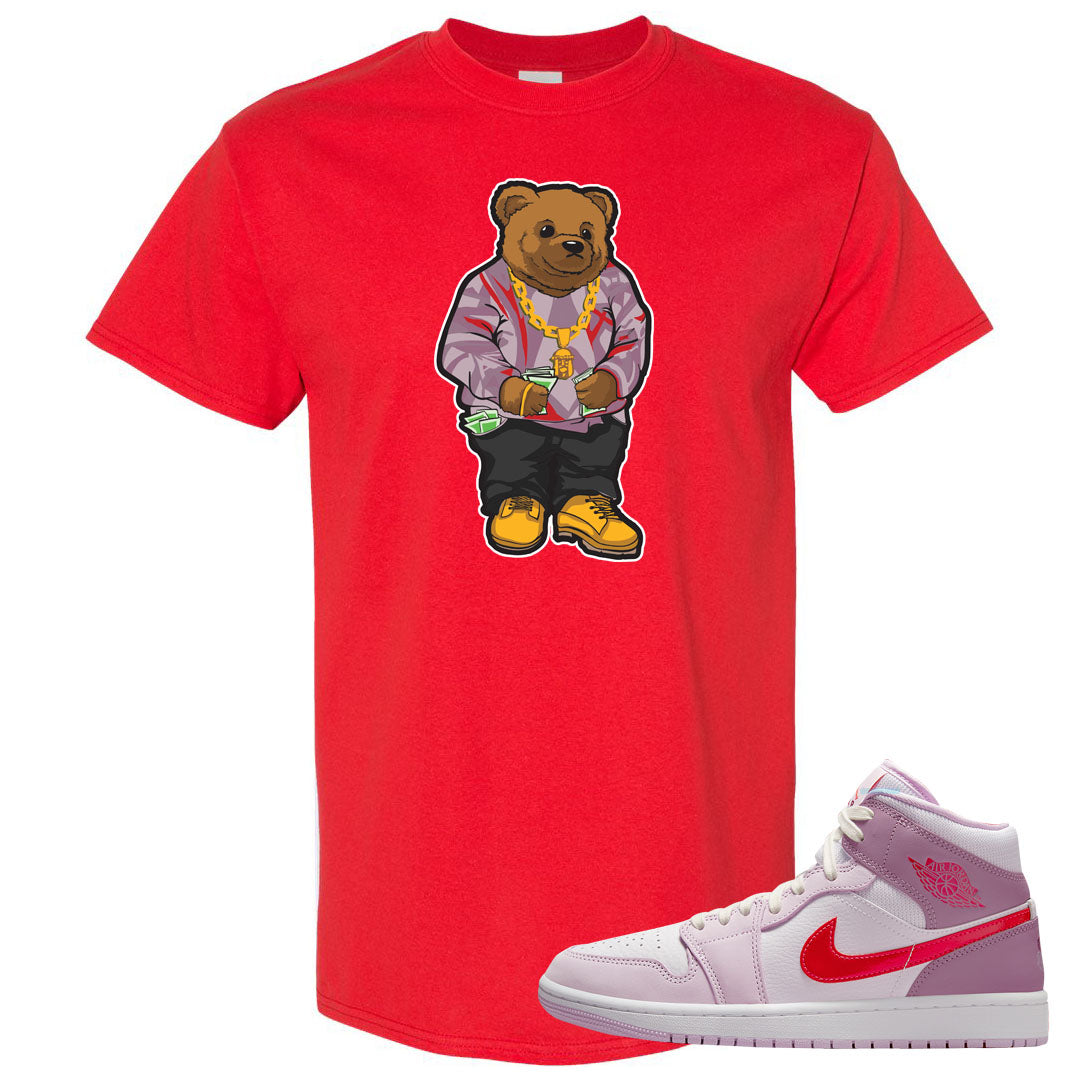 Valentine's Day Mid 1s T Shirt | Sweater Bear, Red