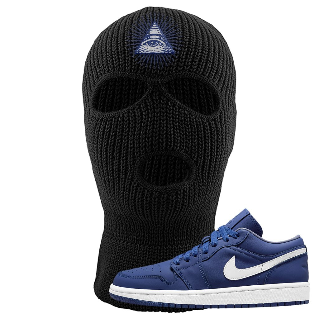 WMNS Dusty Blue Low 1s Ski Mask | All Seeing Eye, Black