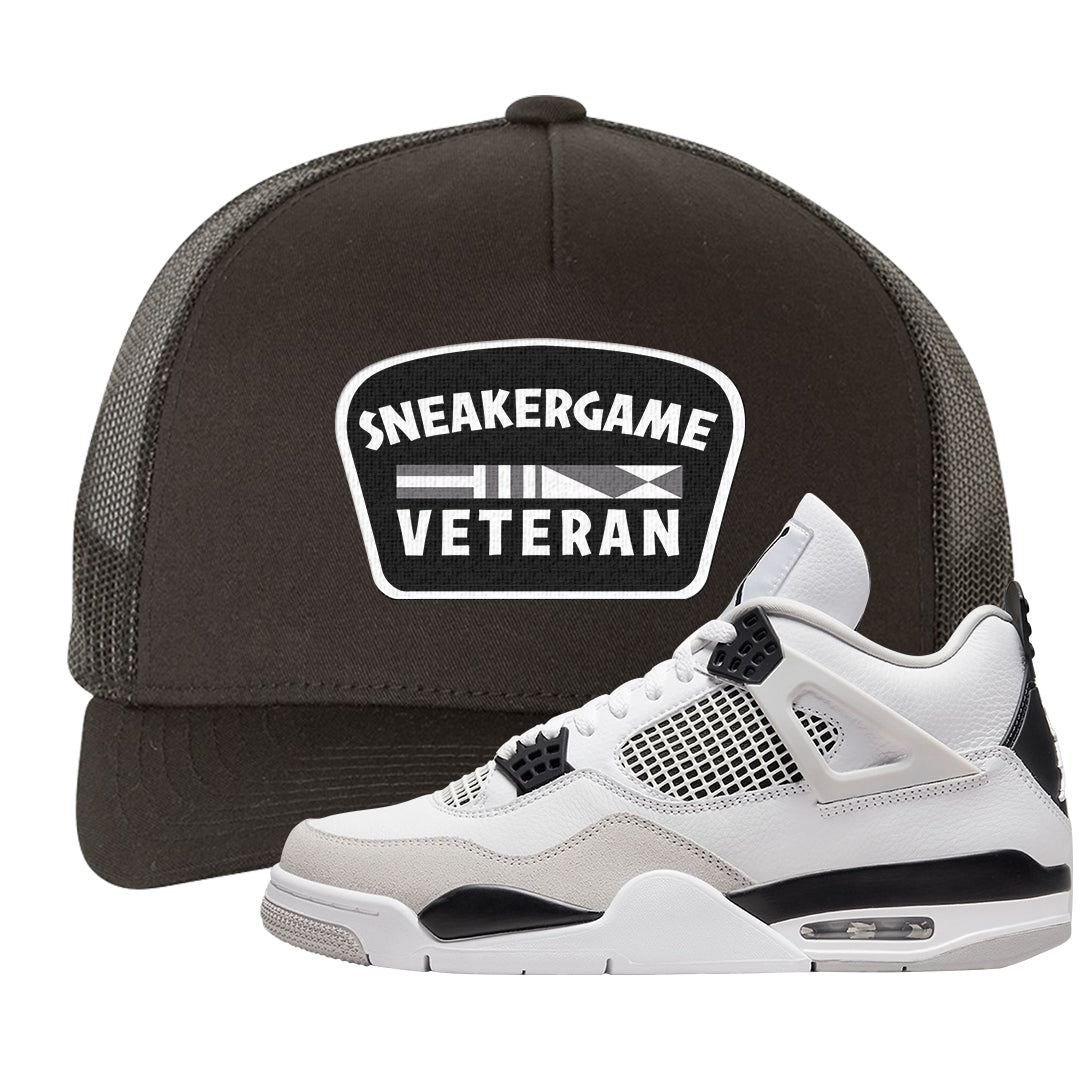 Military Black 4s Trucker Hat | Sneaker Game Veteran, Black