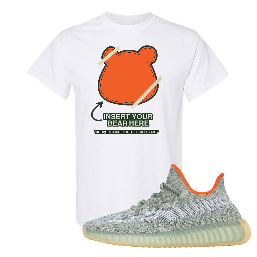 Yeezy 350 V2 Desert Sage Sneaker T Shirt |Insert Your Bear Here | White