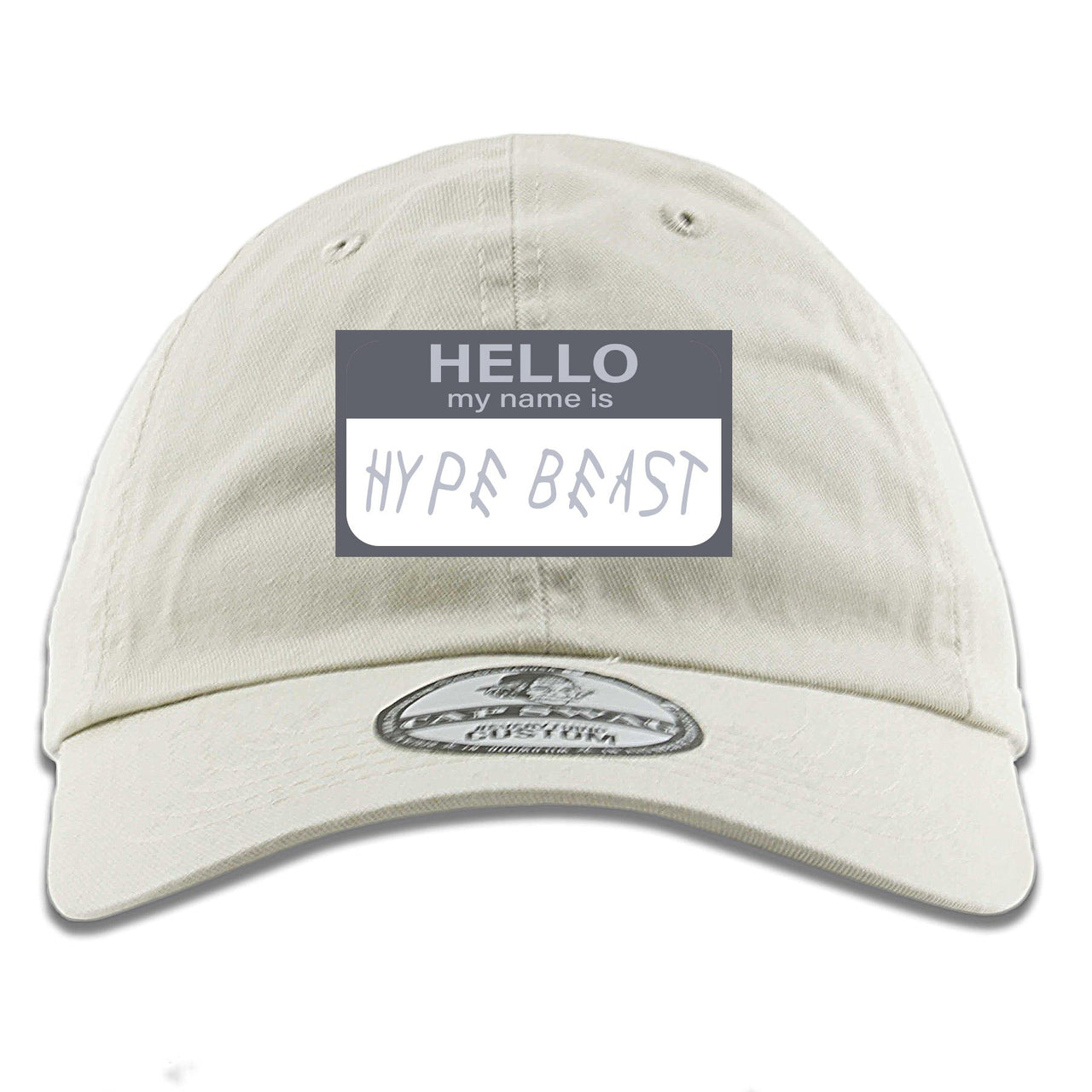 Analog 700s Dad Hat | Hello My Name Is Hype Beast Woe, Ivory