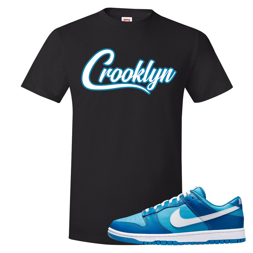 Dark Marina Blue Low Dunks T Shirt | Crooklyn, Black