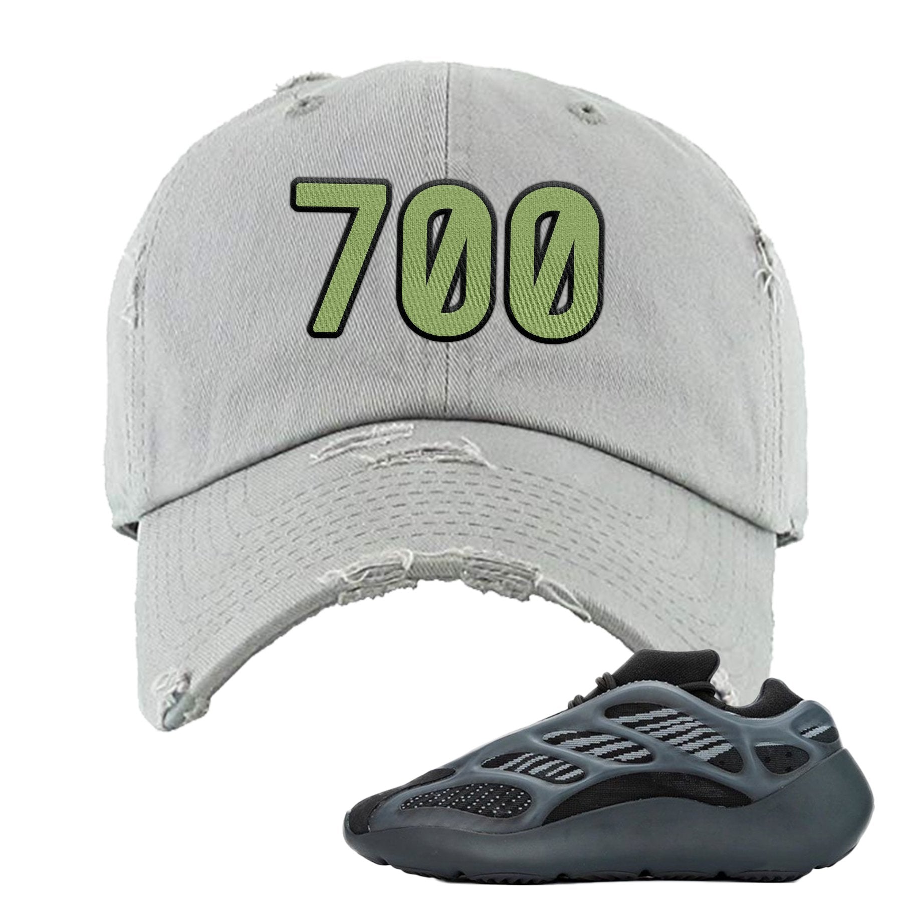 Alvah v3 700s Distressed Dad Hat | 700 Logo, Light Gray