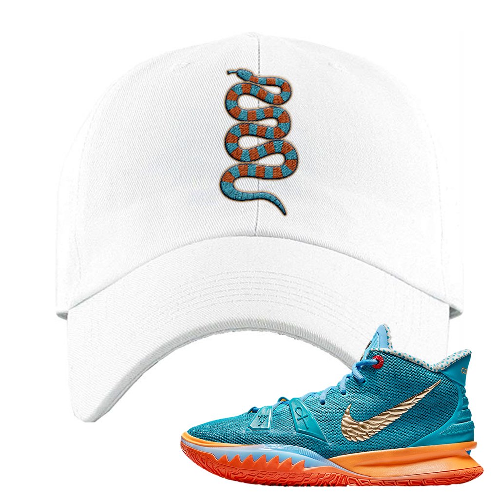 Kyrie 7 Horus Dad Hat | Coiled Snake, White