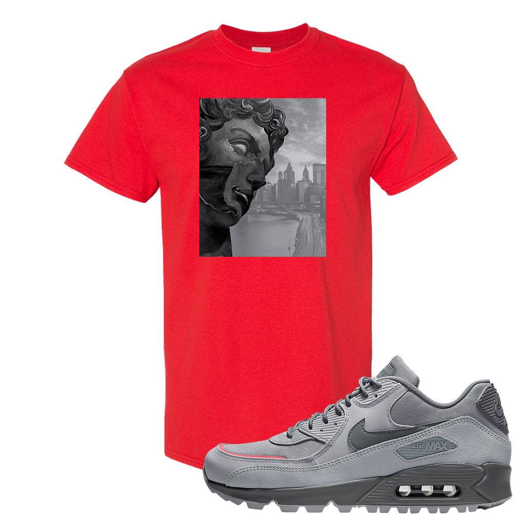 Wolf Grey Surplus 90s T Shirt | Miguel, Red