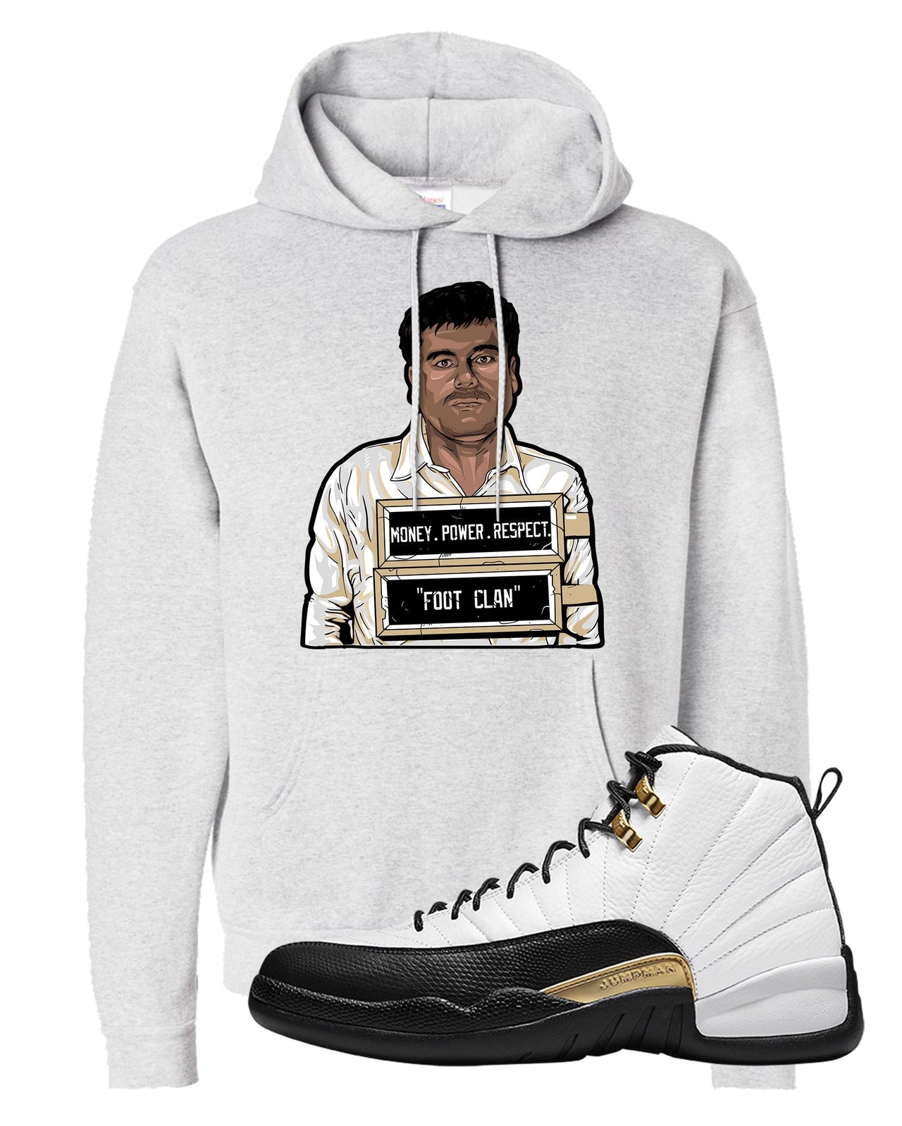 Royalty 12s Hoodie | El Chapo Illustration, Ash